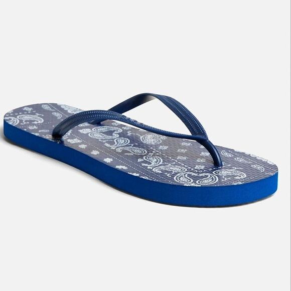 GAP Flip Flops Blue and White Print NEW Tags 12 - Picture 1 of 5